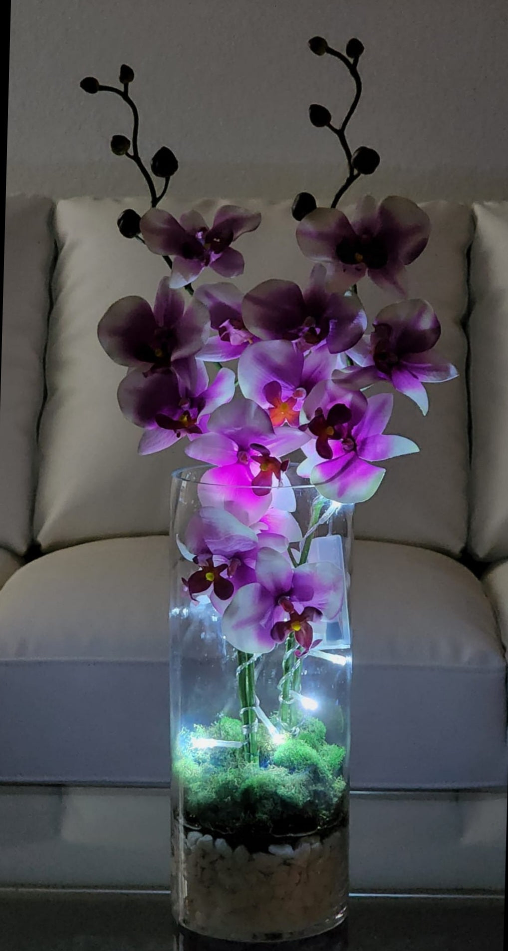 Violet Orchids in cristal base