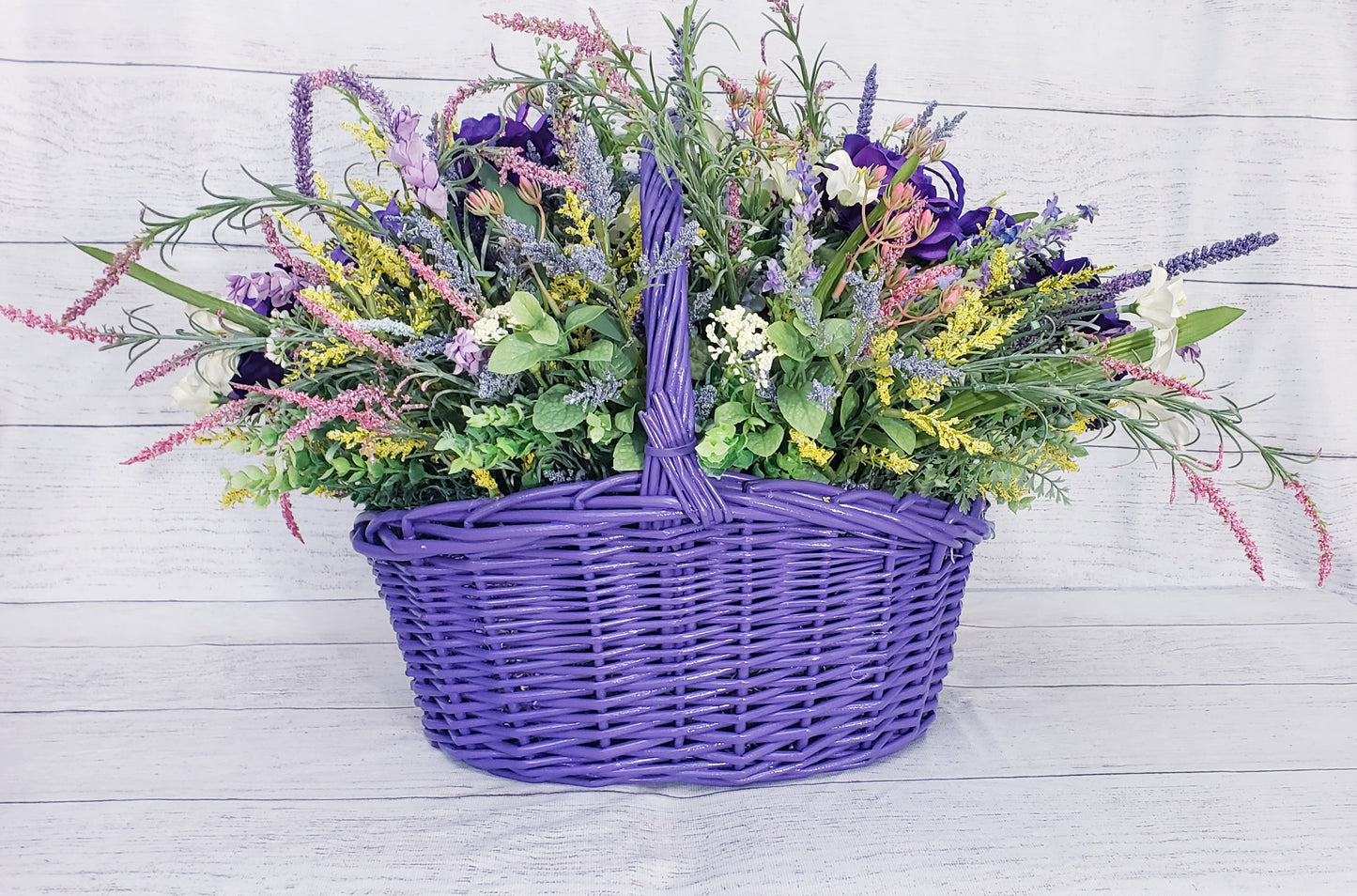 Purple Roses in a basket