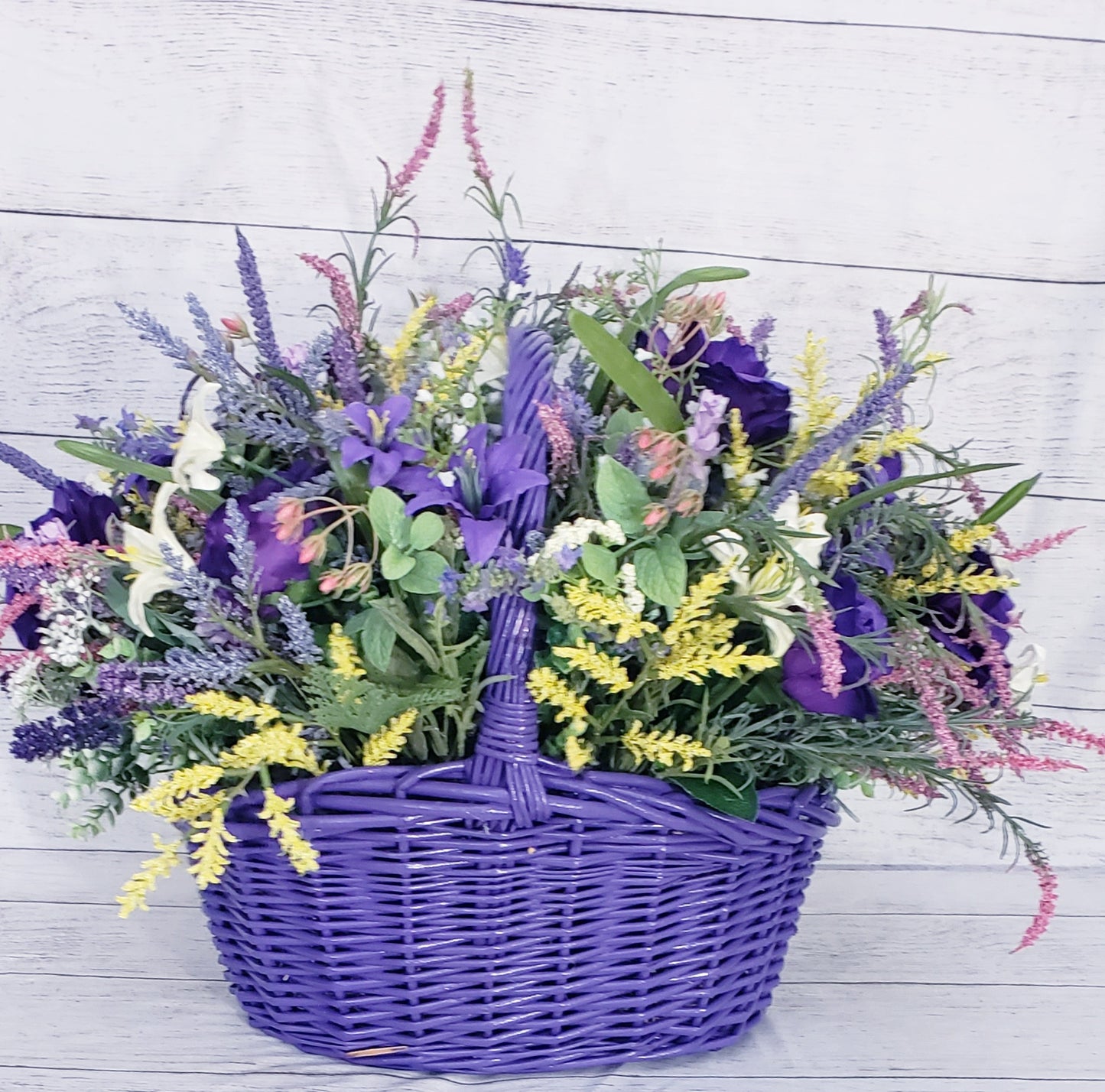 Purple Roses in a basket