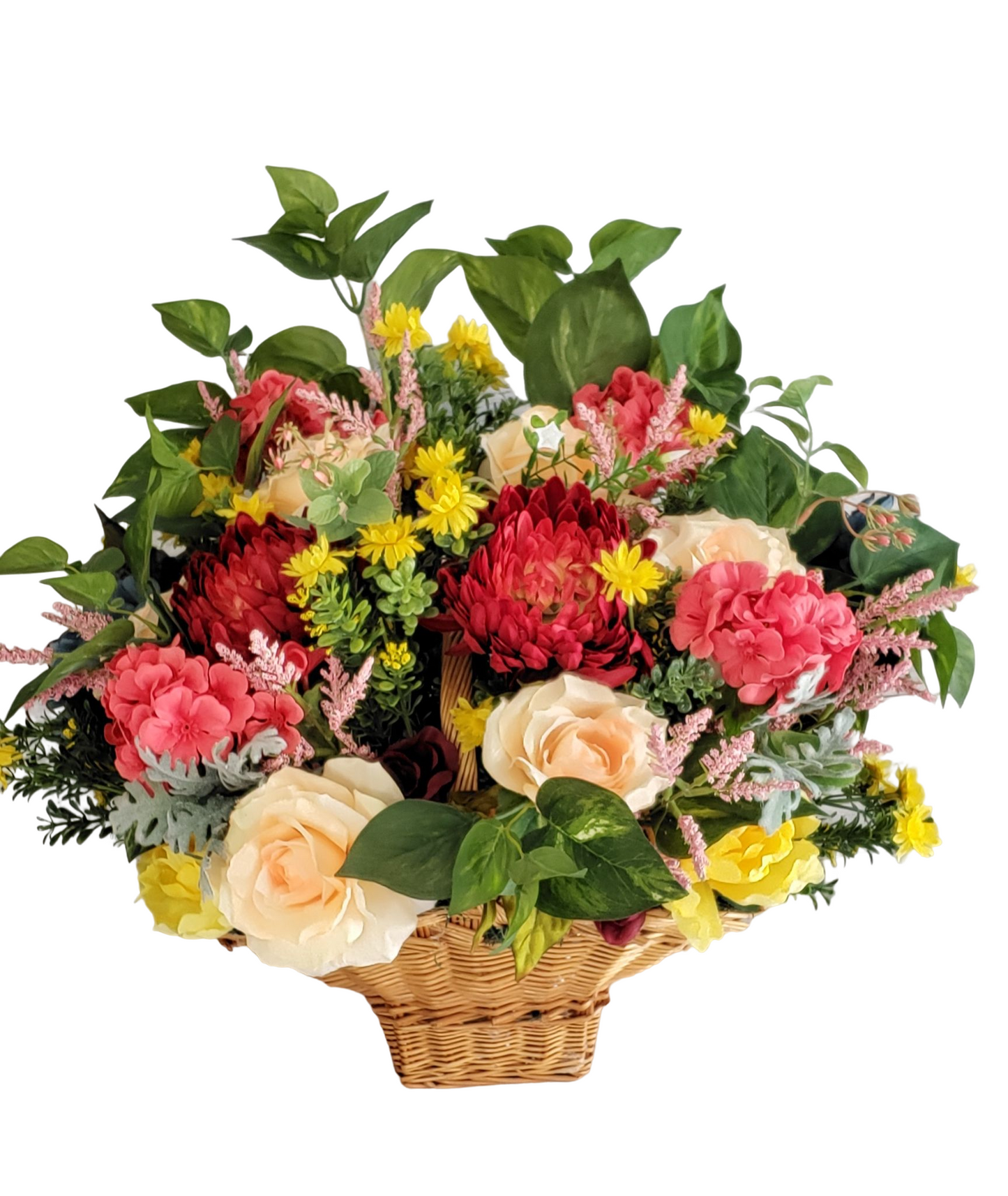 Multifloral arrangement in basket. L: 24 In; W: 18 In; H: 24 In