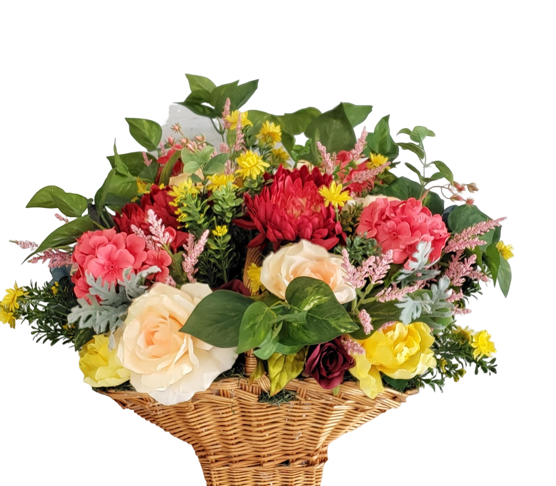 Multifloral arrangement in basket. L: 24 In; W: 18 In; H: 24 In