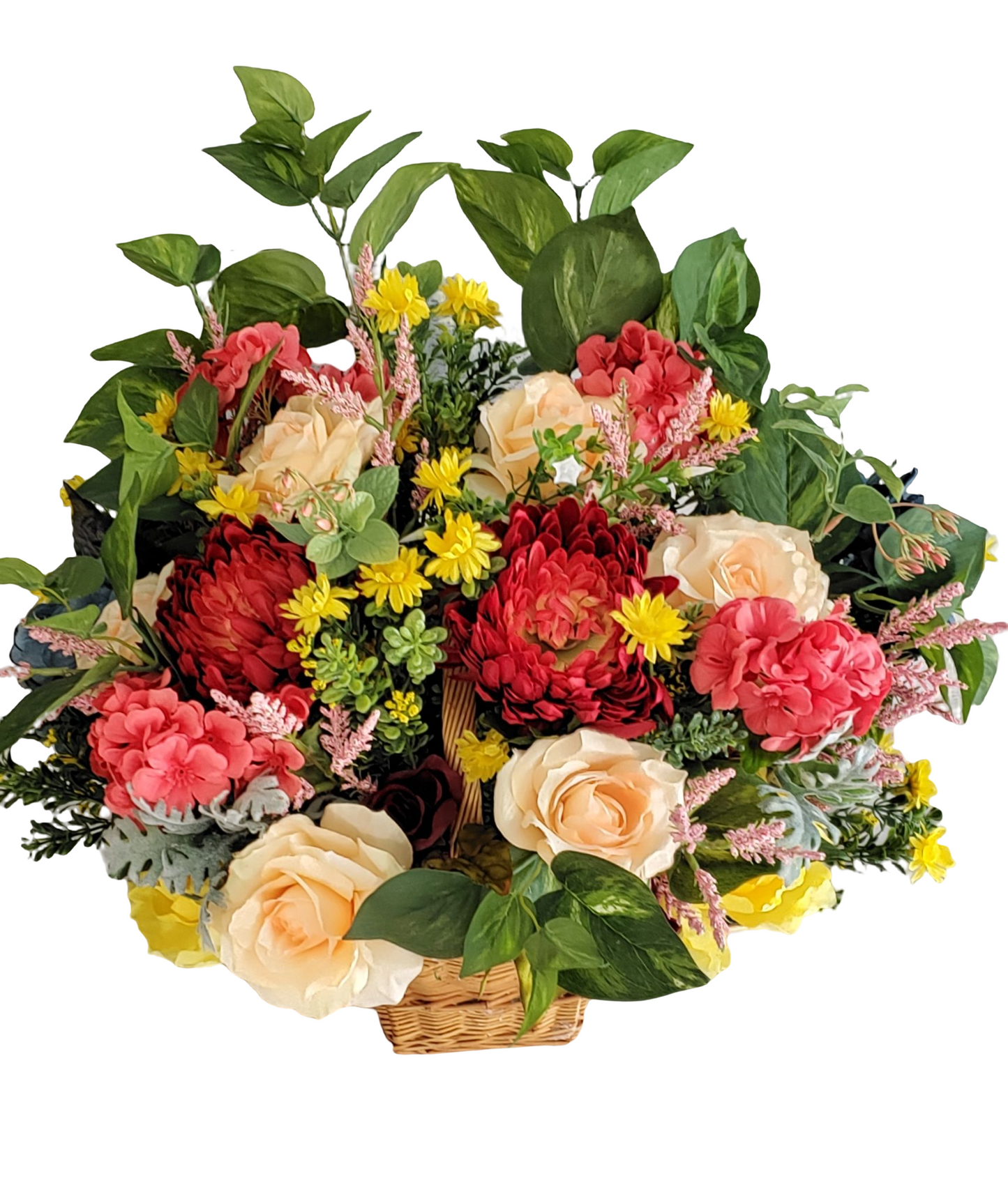 Multifloral arrangement in basket. L: 24 In; W: 18 In; H: 24 In