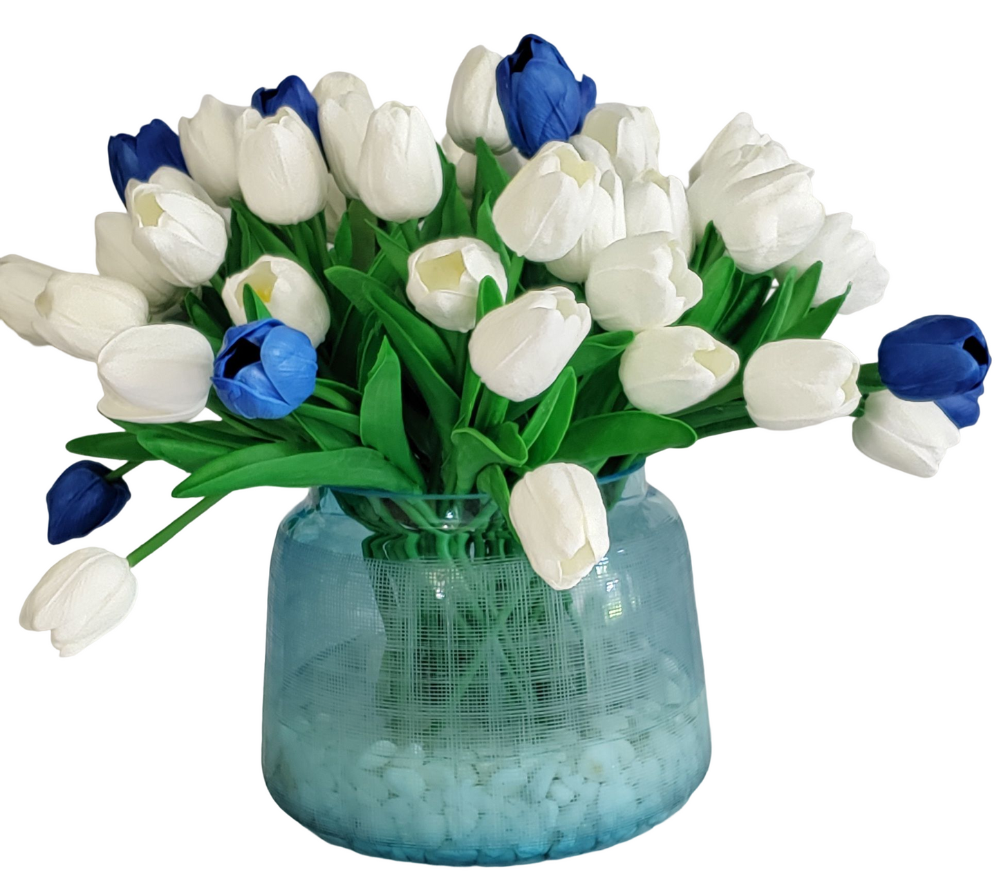 Tulips white and blue