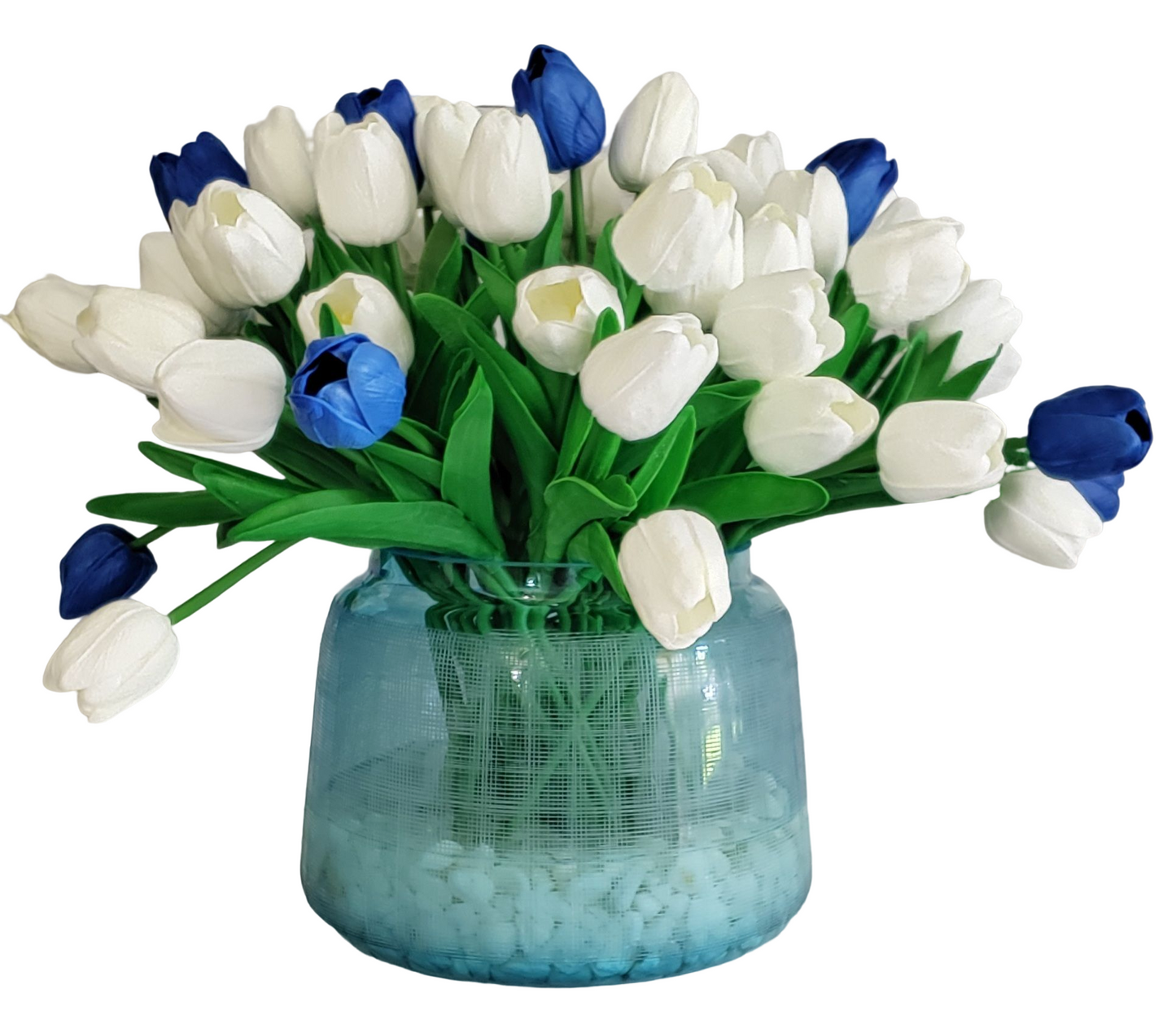 Tulips white and blue